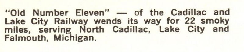 Cadillac and Lake City Rail - Vintage Postcard (newer photo)